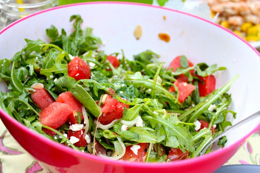 Style Bee - Grilled Watermelon, Feta and Arugula Salad