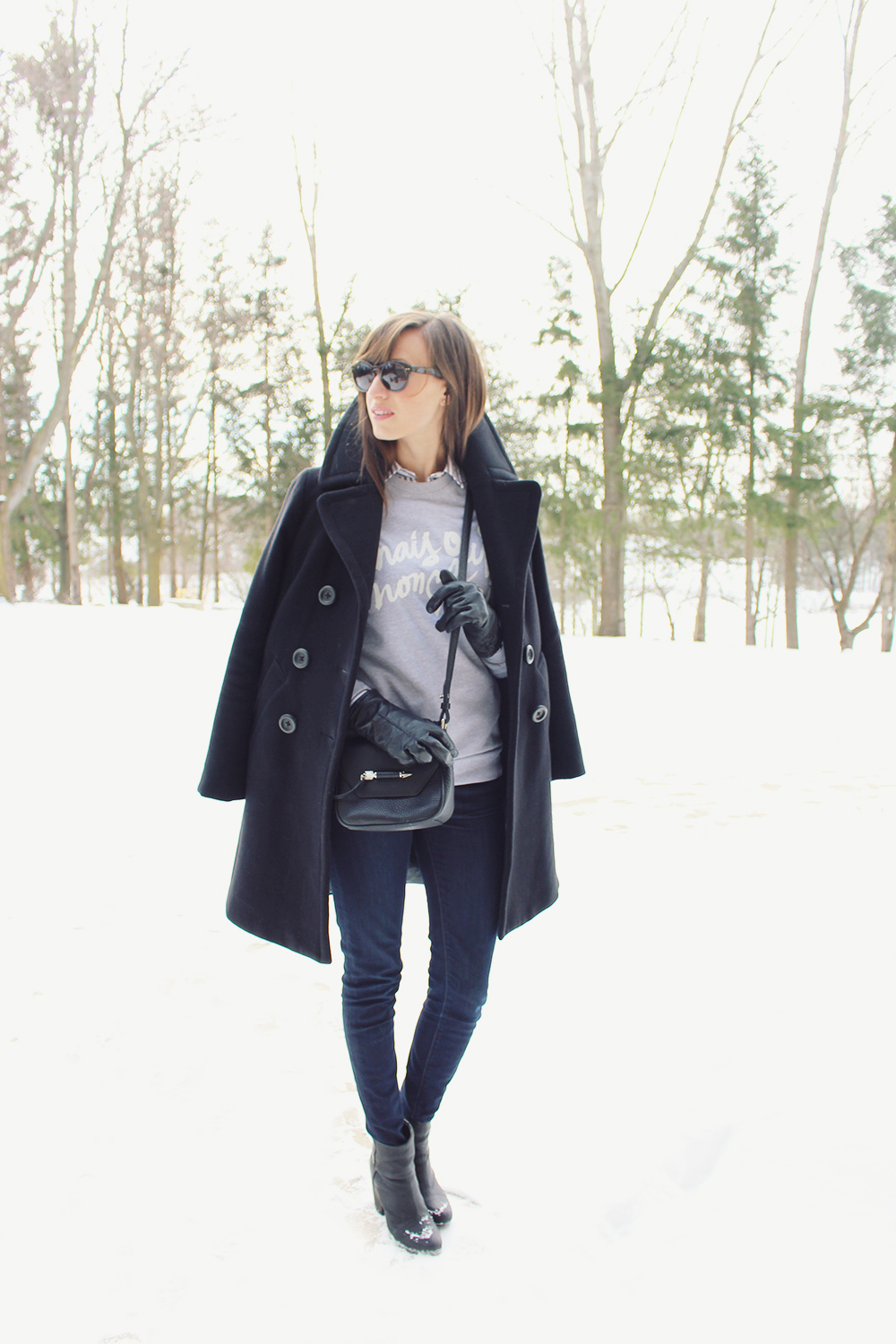 Style Bee - Mais Oui, Mon Cherie Sweatshirt and all black.