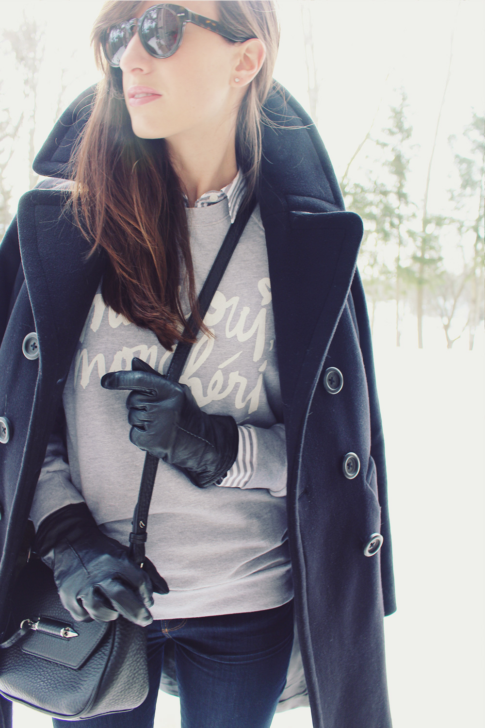 Style Bee - Mais Oui, Mon Cherie Sweatshirt and all black.