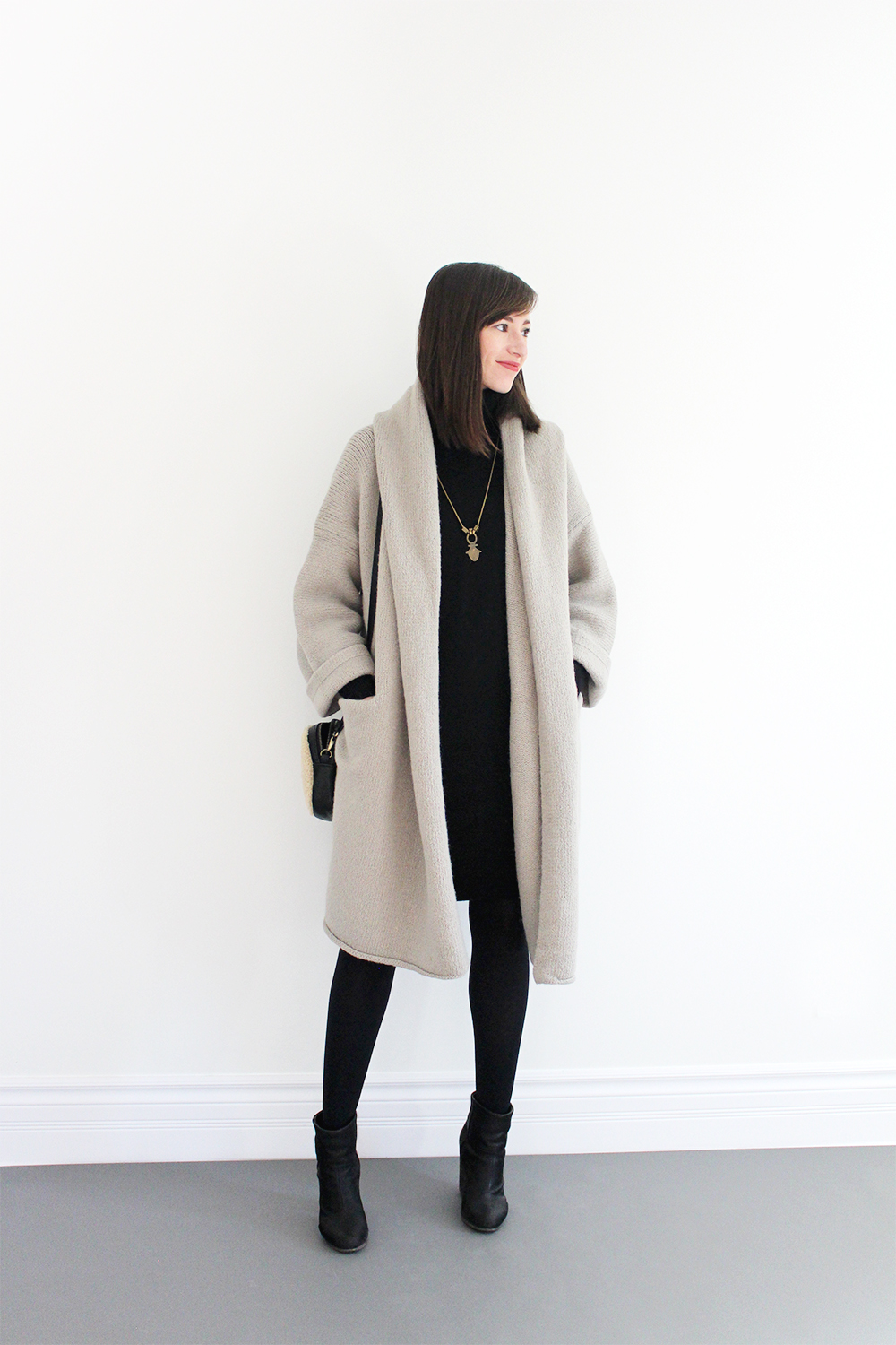 Lauren Manoogian Black Capote Coat