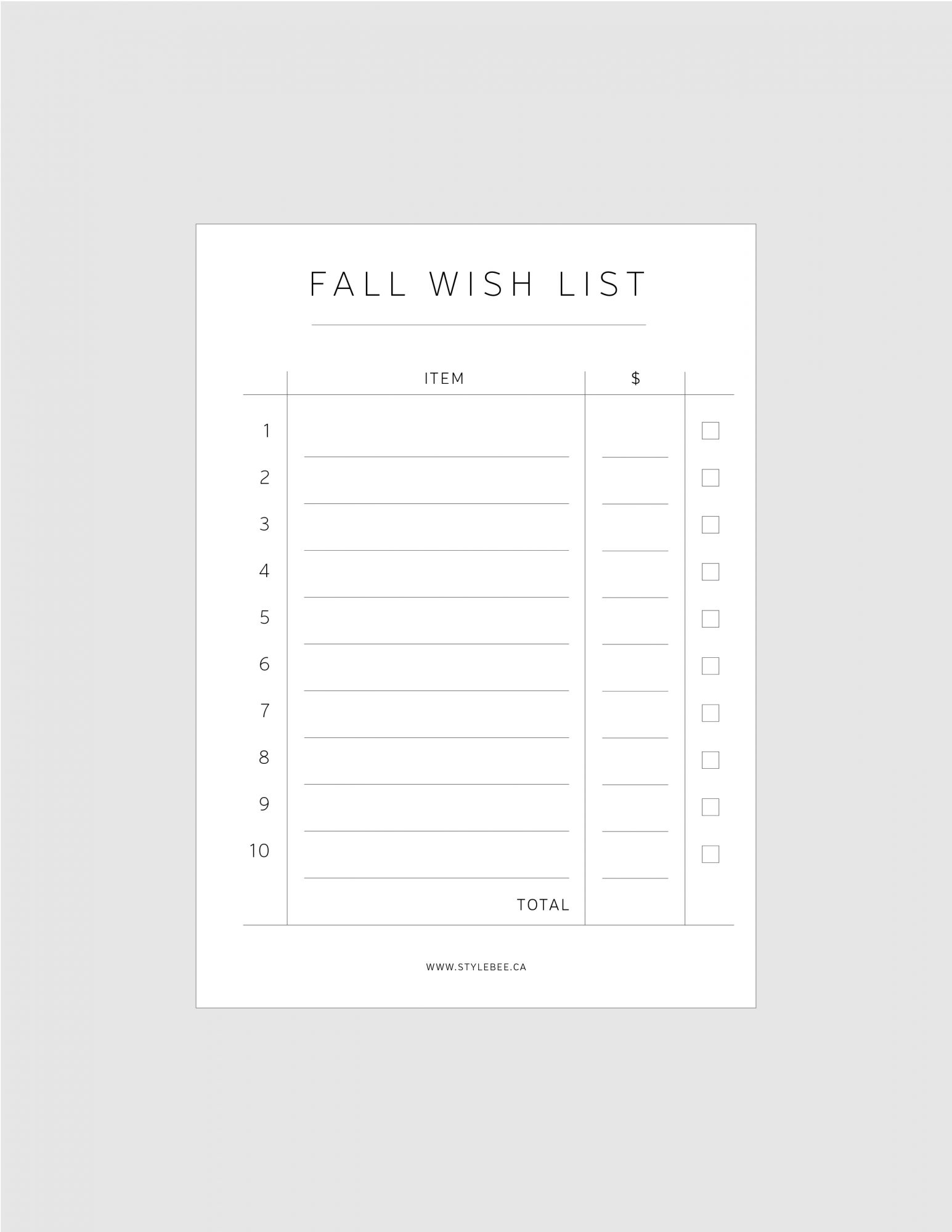 StyleBee_FALLWishlist_Printable