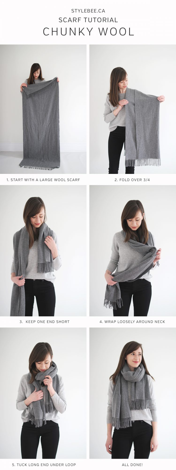 How to wear on sale long scarf